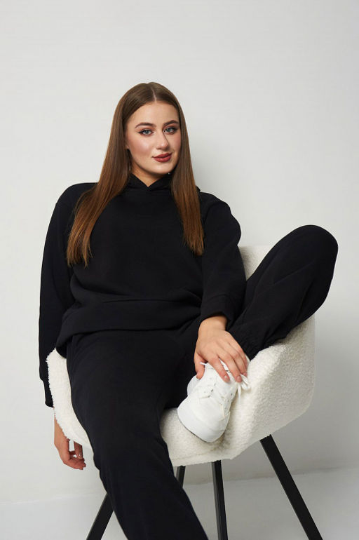 Арт. 2907 Костюм женский с начесом 44-52 (5 шт) Цвет:верх-черный,низ-черный - Калинка фото 23