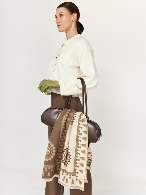 в составе ШЕРСТЬ и КАШЕМИР Большой, мягкий, теплый двусторонний палантин - Tantino фото 5