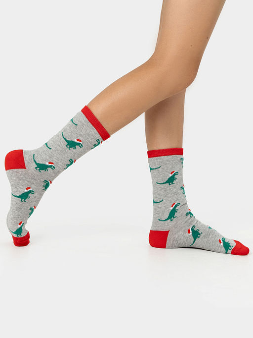 Цена за 5 пар! Носки детские с рисунком динозавров