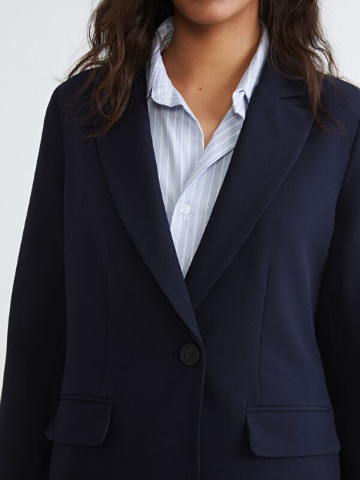 Krep Kad?n Blazer Ceket