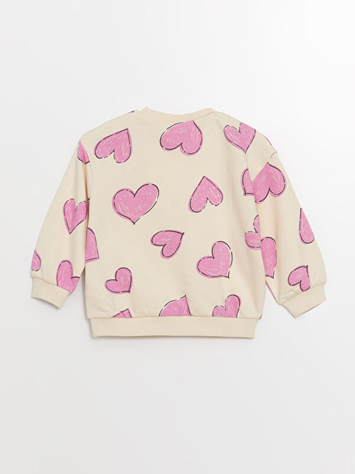 Bisiklet Yaka Uzun Kollu Bask?l? K?z Bebek Sweatshirt