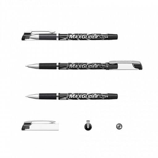 АКЦИЯ Цена за 12 шт. Ручка шариковая ErichKrause MaxGlider® Stick&Grip 0.7, Ultra Glide Technology, цвет чернил черный (в коробке по 12 шт.)  фото 2