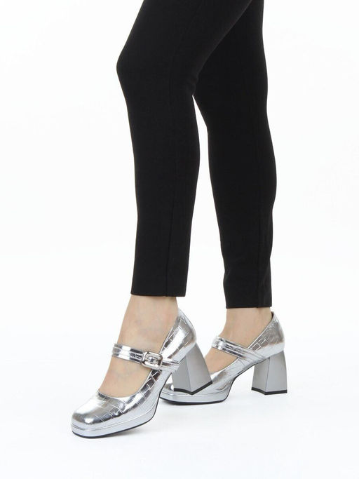 06-A126A-749C GREY/SILVER Туфли женские (натуральная кожа)