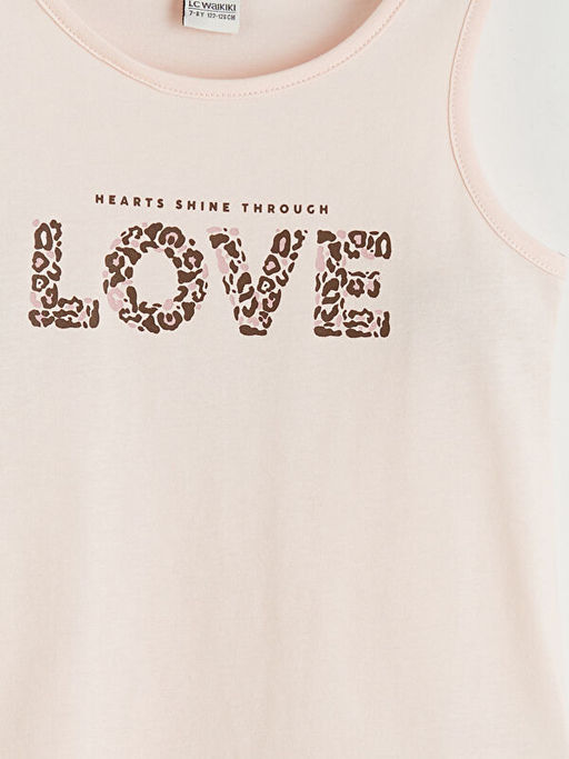 Bisiklet Yaka Bask?l? K?z ?ocuk Atlet