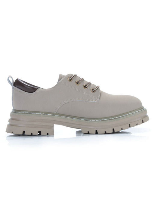 03-P8204-3 GRAY/BEIGE Полуботинки женские (натуральная кожа, нубук)