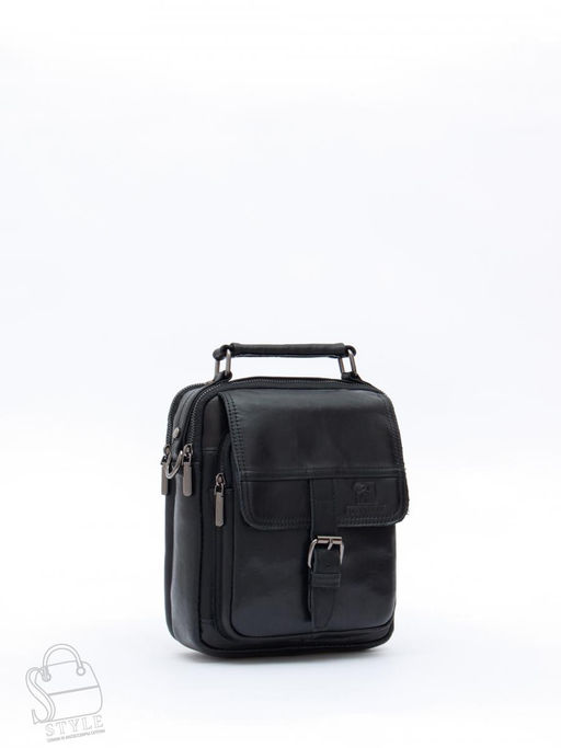 Сумка мужская кожаная 66611M black Fuzhiniao в Новосибирске