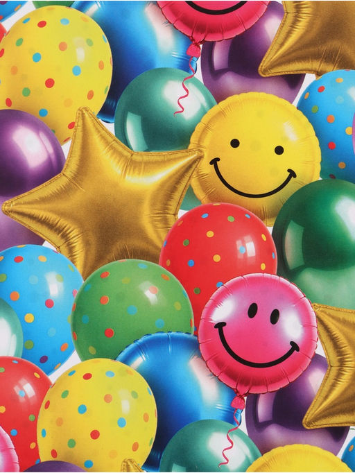 Цена за 10 шт. Бумага упаковочная глянцевая двухсторонняя «Шары»,  50 х 70 см