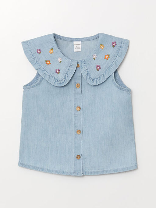 Bebe Yaka Kolsuz K?z Bebek Nak??l? Jean G?mlek