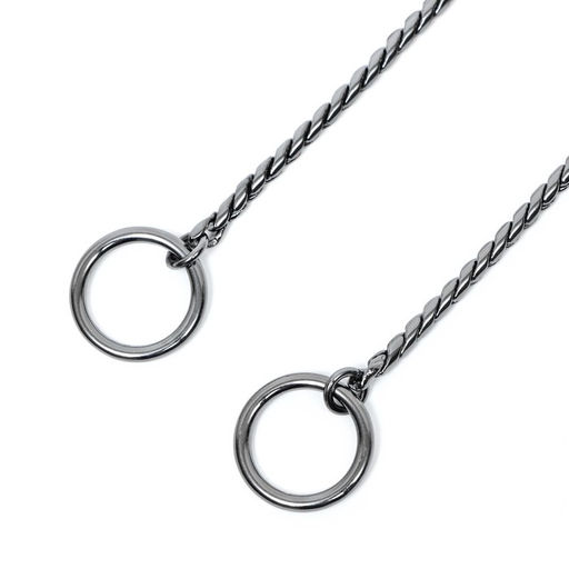 Ошейник - удавка Кобра, 50 см, толщина цепочки 4 мм, черный - Пижон фото 3