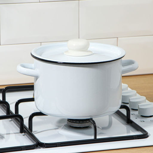 Кастрюля эмалированная, 2.9 л, d=20 см, цилиндрическая, МИКС