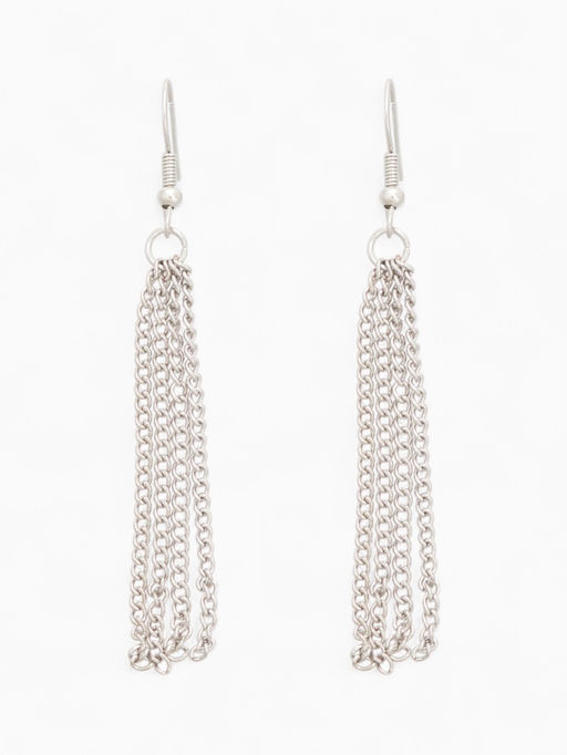 Набор 2 предмета: серьги, бусы Унисон прямоугольники, цвет серебро, 80 см