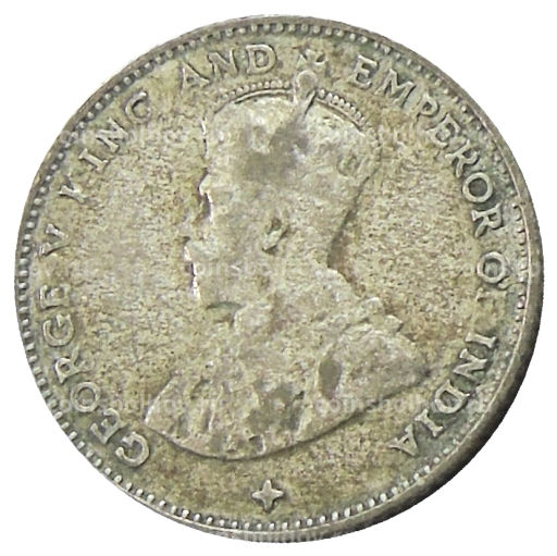 Монета 10 центов 1918 года Стрейтс Сетлментс