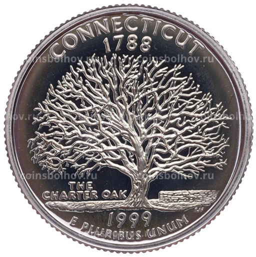 1/4 доллара (25 центов) 1999 года S США Штаты и территории Коннектикут