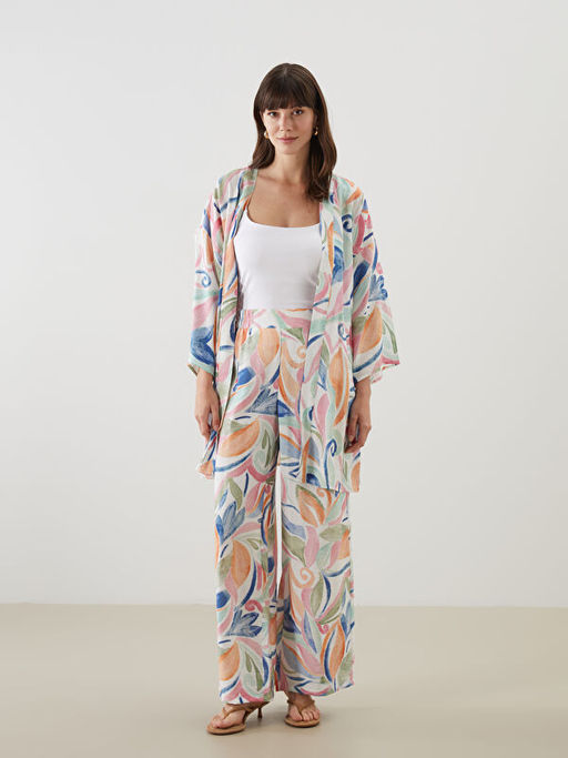 Beli Lastikli Desenli Geni? Pa?a Kad?n Pantolon