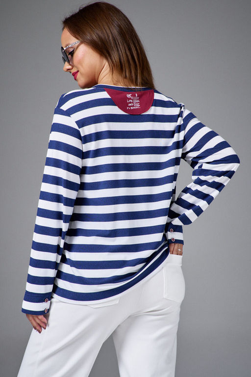 Джемпер AVE RARA 2248 бело-синяя полоска  фото 2