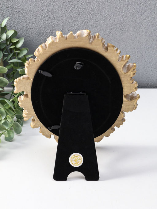 Фоторамка полистоун 10х15 см "Дубовые листья" белая с золотом 18х2х23 см