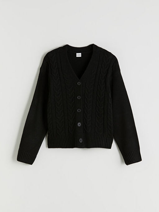 V Yaka ?rg?l? K?z ?ocuk Triko H?rka