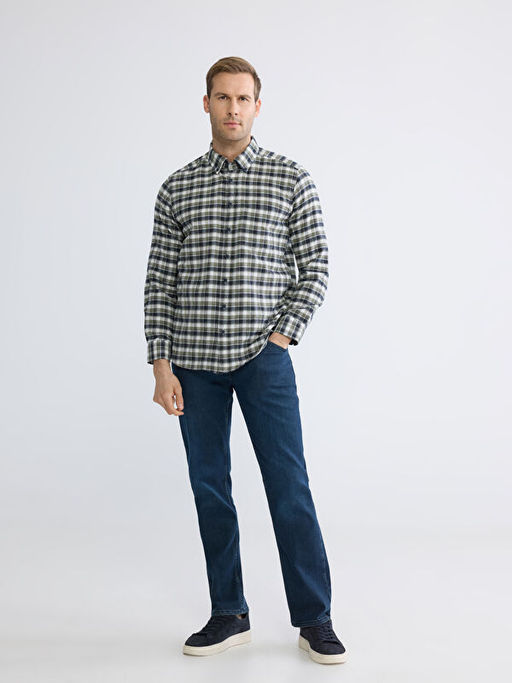 Regular Fit Ekose Gabardin Erkek G?mlek