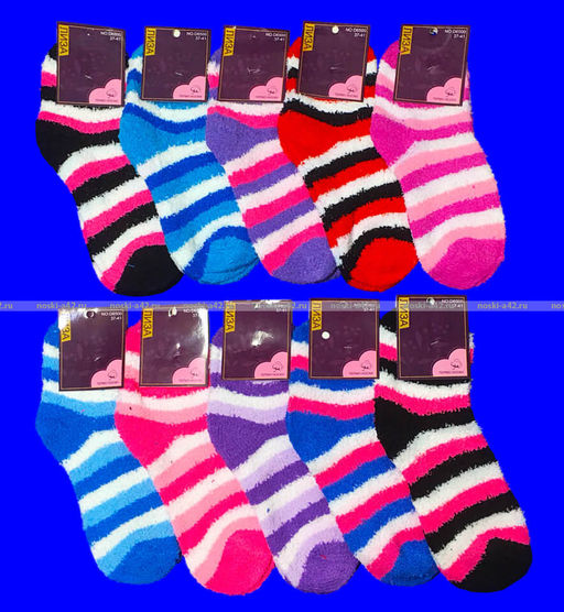 Цена за 12 пар. Термоноски женские "травка" полосатая