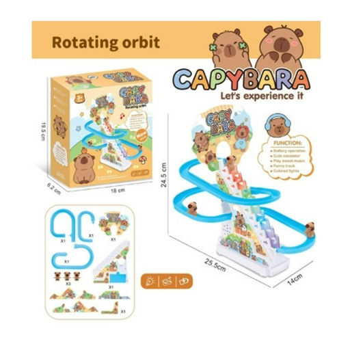 Автотрек "Капибары" размер в собр. виде 25,5*14*24,5см + 3 фигурки капибар (3103058) свет, звук, в коробке