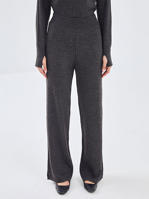 Beli Lastikli Dokulu Kad?n Triko Pantolon