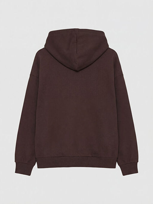Kap??onlu Oversize Kad?n Fermuarl? Sweatshirt
