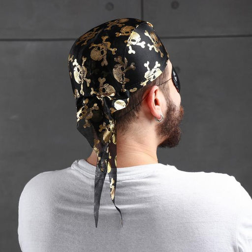 Карнавальная шляпа-бандана «Пират», с черепами, р-р. 56-58, цвета МИКС