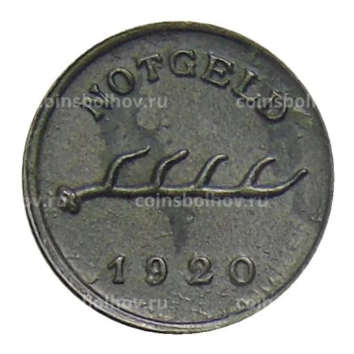 Монета 1 пфенниг 1920 года Германия Нотгельд Бад-Мергентхайм