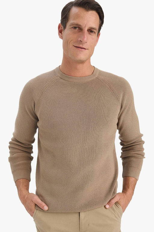 Свитер из ткани Selanik стандартной посадки с круглым вырезом - Defacto фото 7