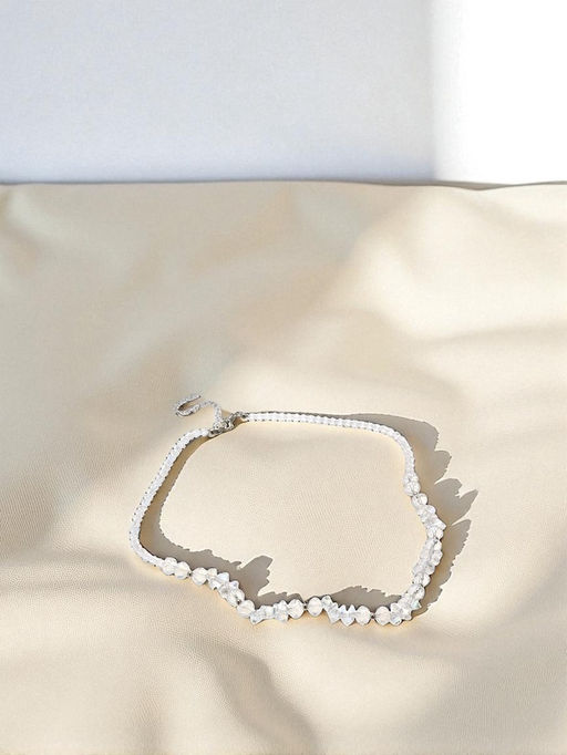 Колье Крошка блеск, радужное в серебре, 40 см