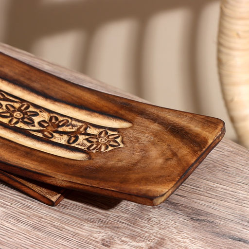 Подставка для благовония «Лодка», 26 см, манговое дерево