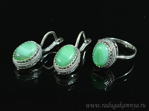 Кольцо Серьги с агатом тонированным, цв.желтый размер 17 - Радуга камня фото 2