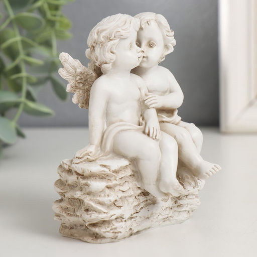 Фигурка полистоун Ангелы на камешке, 10.5?7.5?8.5 см