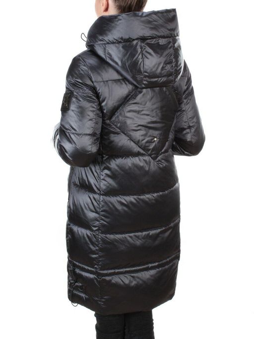 9106 BLACK Пальто зимнее женское FLOWEROVE (200 гр. холлофайбера) - Fashion фото 4