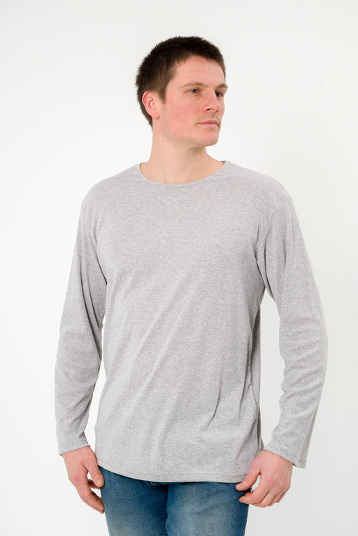 Лонгслив мужской из рибаны Серый меланж