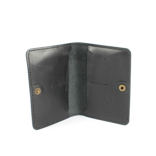 Обложка для паспорта Croco-П-1109 натуральная кожа черный пулл-ап (254) 265421  фото 3