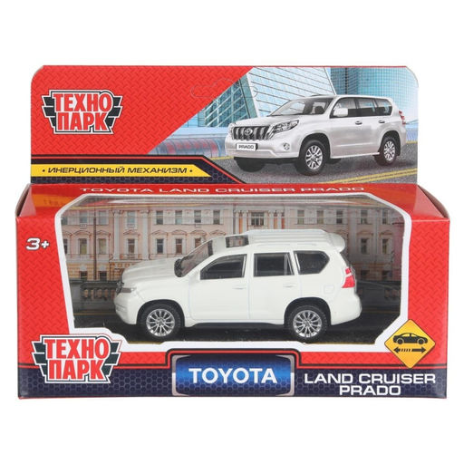 Машина металл Toyota Land Cruiser Prado 10,5 см, (белый) инерц, в коробке