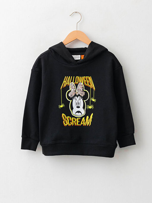 Kap??onlu Minnie Mouse Bask?l? Uzun Kollu K?z ?ocuk Sweatshirt - Waikiki фото 2