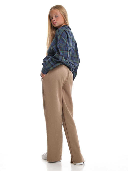 Брюки со строчкой для девочки 33-7499 хаки - Mini maxi фото 14