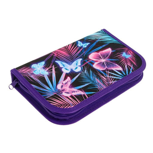 Пенал школьный, 1 секция, 13×21×4 см «Бабочки»