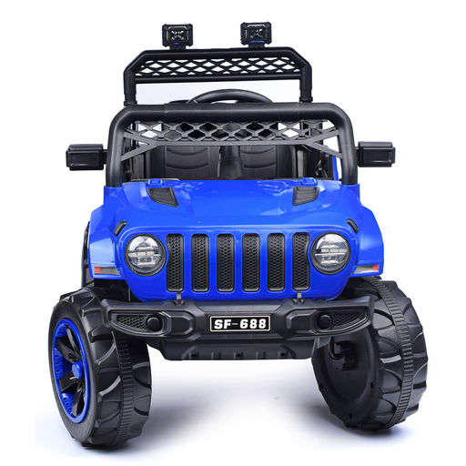 Электромобиль "Кросс" на аккумуляторе, с р/у управлением, в коробке (синий)