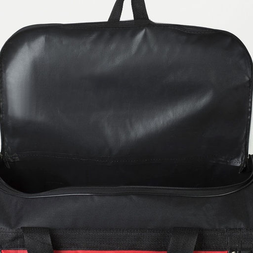 Сумка дорожная, 3 отдела на молниях, наружный карман, длинный ремень, цвет чёрный/красный - Simaland фото 6