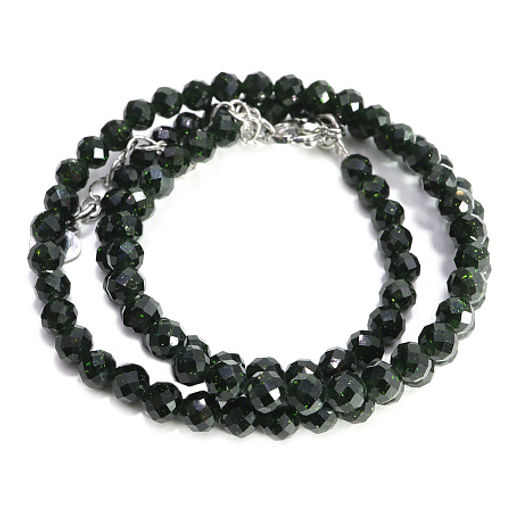 Бусы из драг камня Зеленый авантюрин алмазная огранка 4мм изобилие, процветание и удача 38см