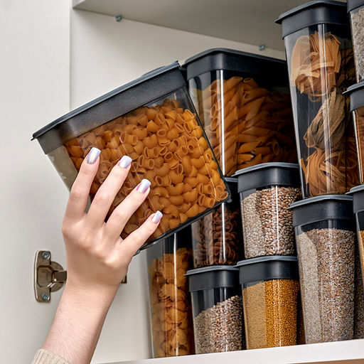 Контейнеров для сыпучих продуктов, набор 3 штук: 1,4л 3шт, полипропилен, дымчатый (Россия) - Домашняя мода фото 4