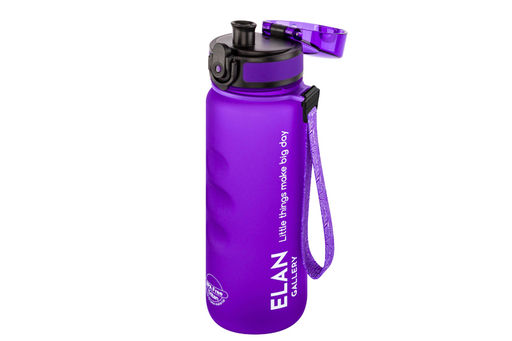 Бутылка для воды 500 мл 6,5*6,5*23 см "Style Matte" с углублениями д/пальцев, лаванда