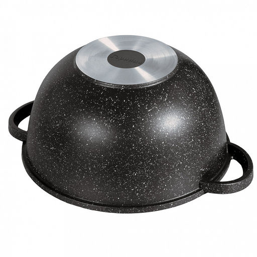 Казан с антипригарным покрытием 10л, д32см "Гранит", h18,5см, s0,4см, литые ручки, стеклянная крышка с пароотводом, подарочная упаковка (Россия)