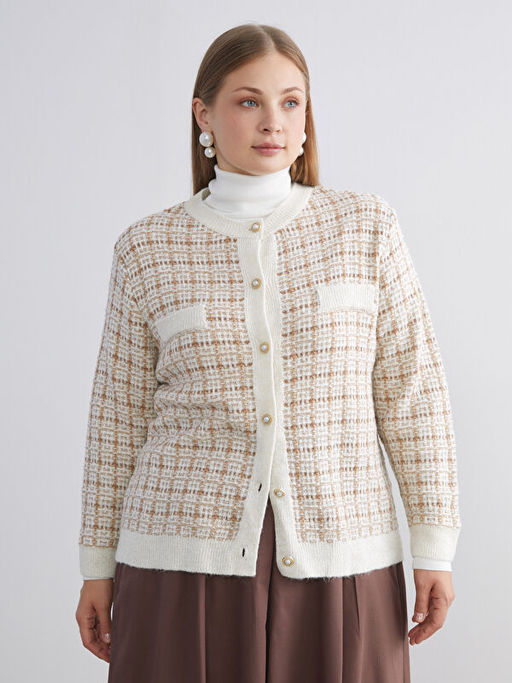 Bisiklet Yaka Desenli Kad?n Triko H?rka