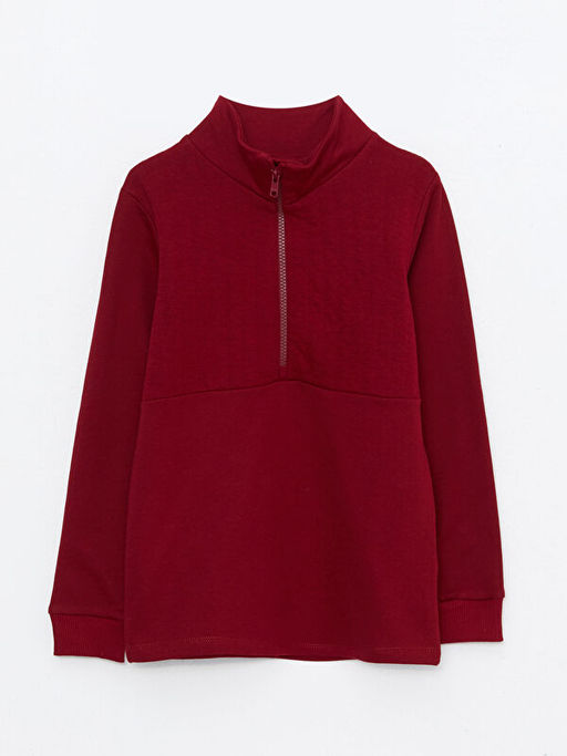 Dik Yaka Basic Uzun Kollu Erkek ?ocuk Sweatshirt
