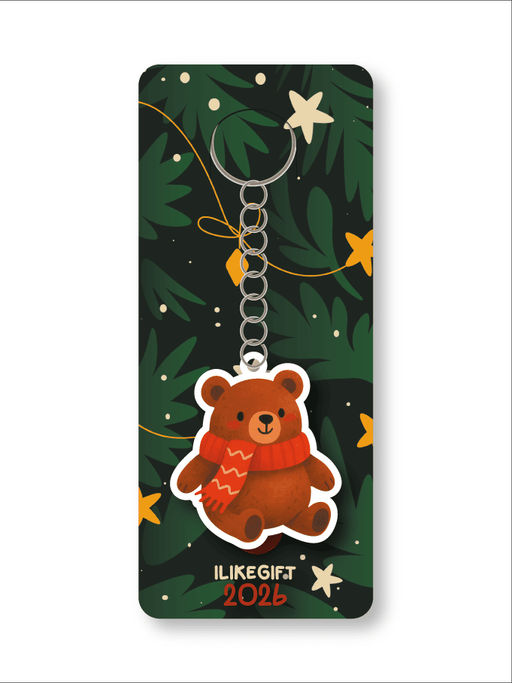 Брелок ECO из дерева iLikeGift "Мишка бурый"