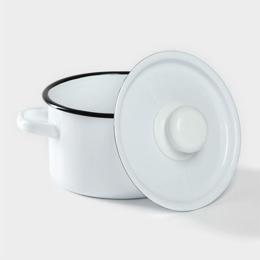 Кастрюля эмалированная, 1.5 л, d=15 см, цилиндрическая, цвет МИКС